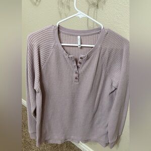Z Supply Mauve Long Sleeve Henley T-Shirt Size Medium Great Condition